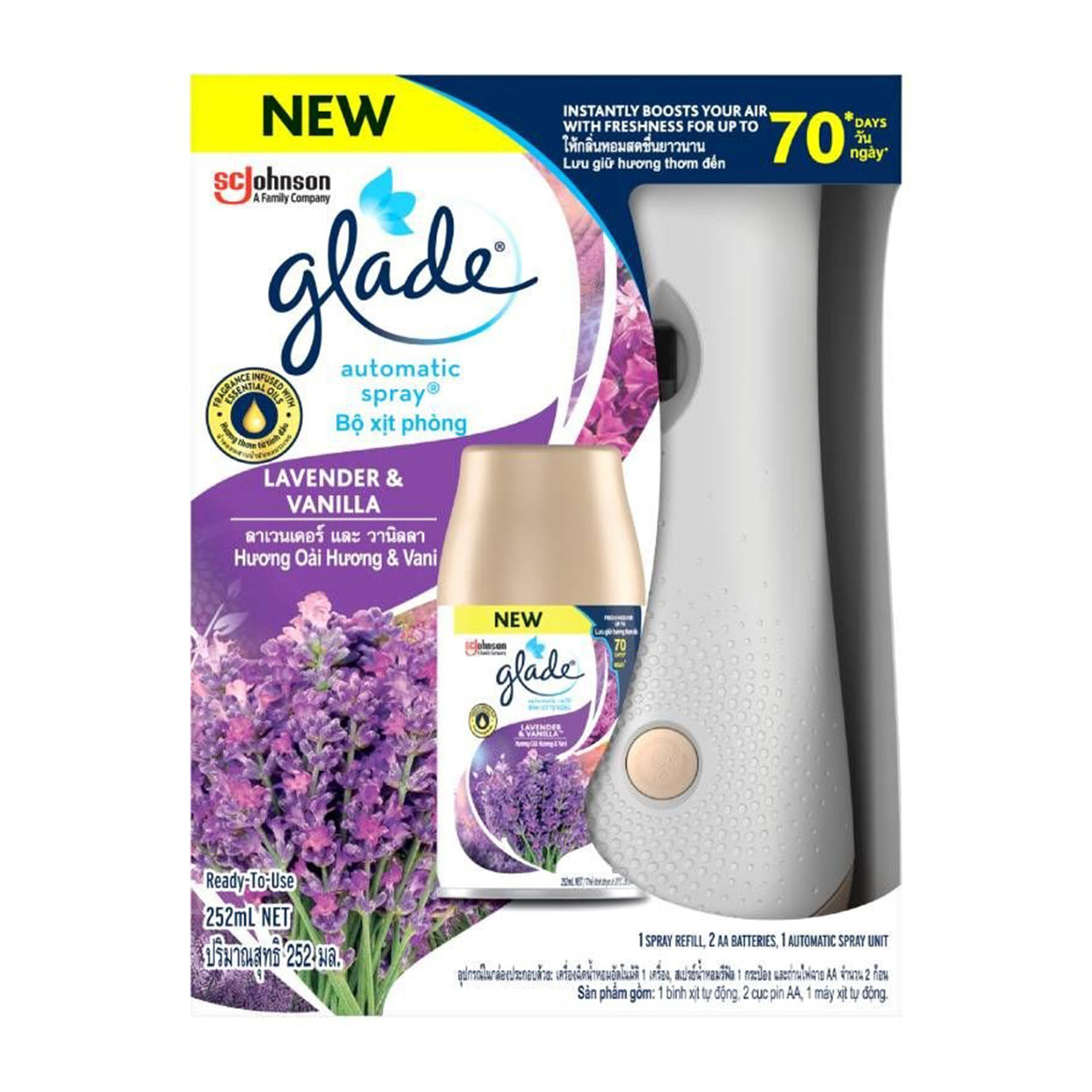 Glade Automatic Spray Set Lavender & Vanilla 252ml