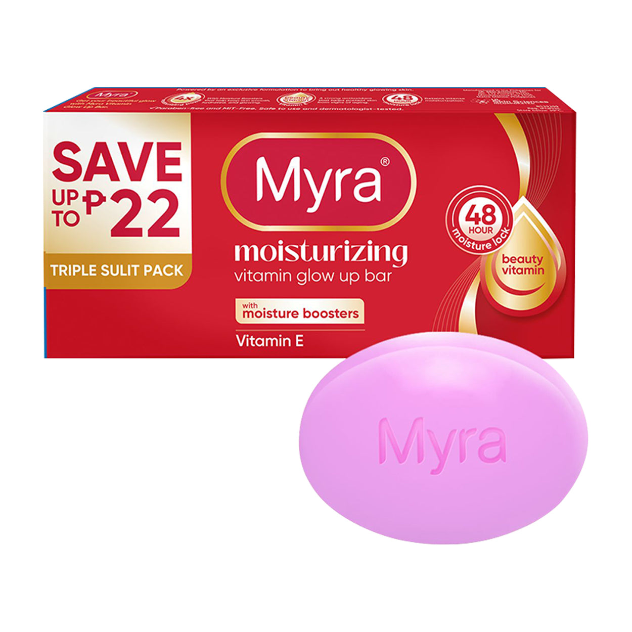 Myra Soap Moisturizing Vitamin E 3x90g Triple Sulit Pack