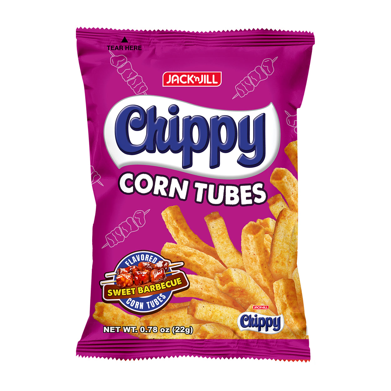 J&J Chippy Corn Tubes Sweet Barbecue 22g