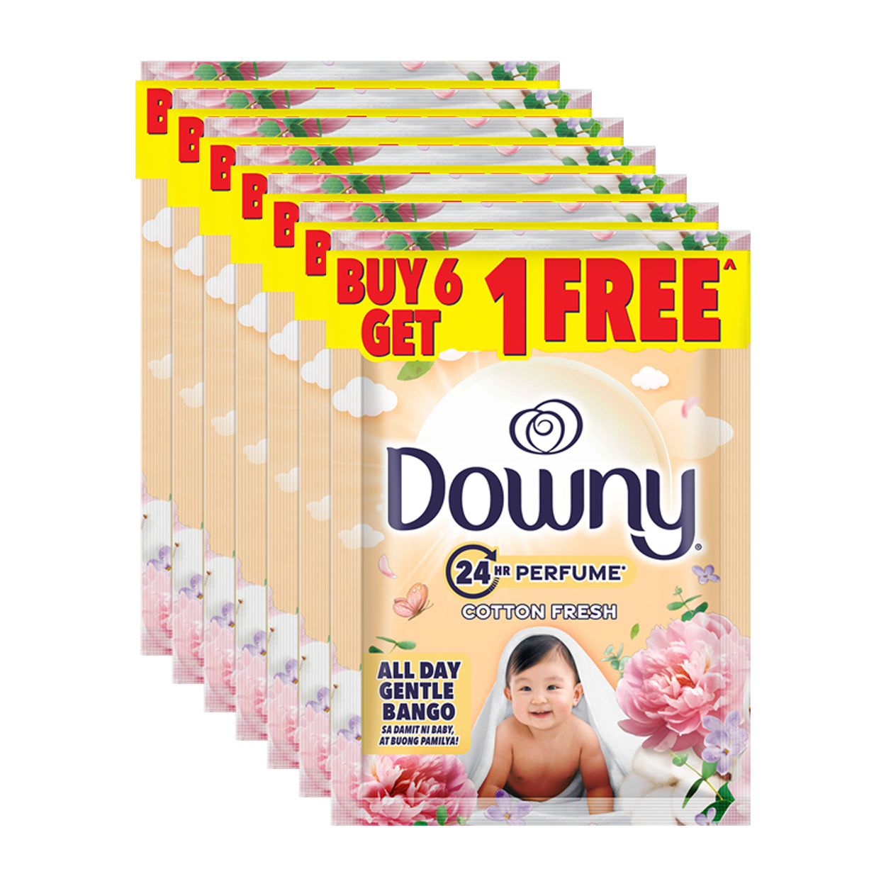 Downy Baby Perfume Fabric Conditioner Cotton Fresh 6x24ml + Free