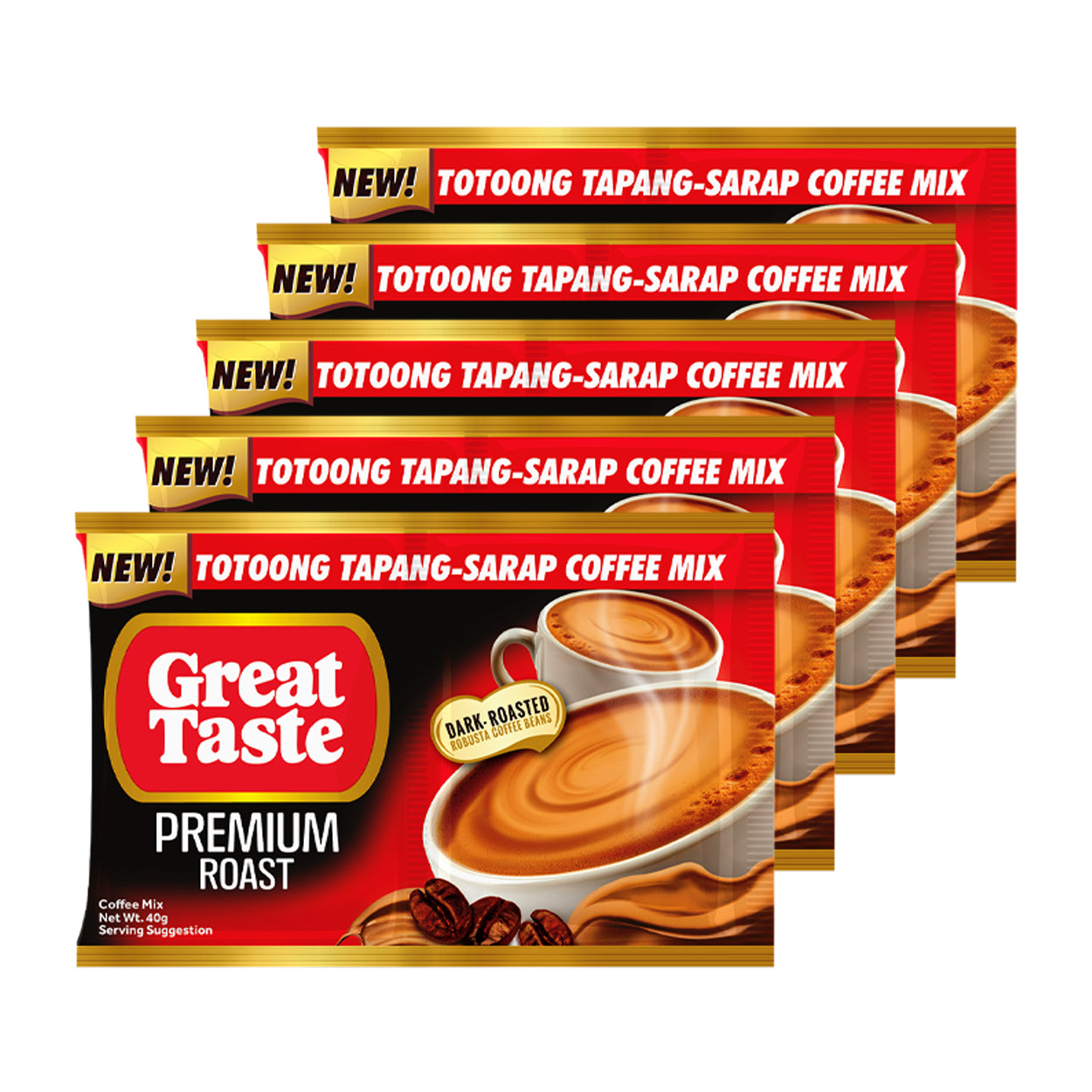 Great Taste Premium Roast Coffee Mix Twin Pack 5x40g - Ever Supermarket