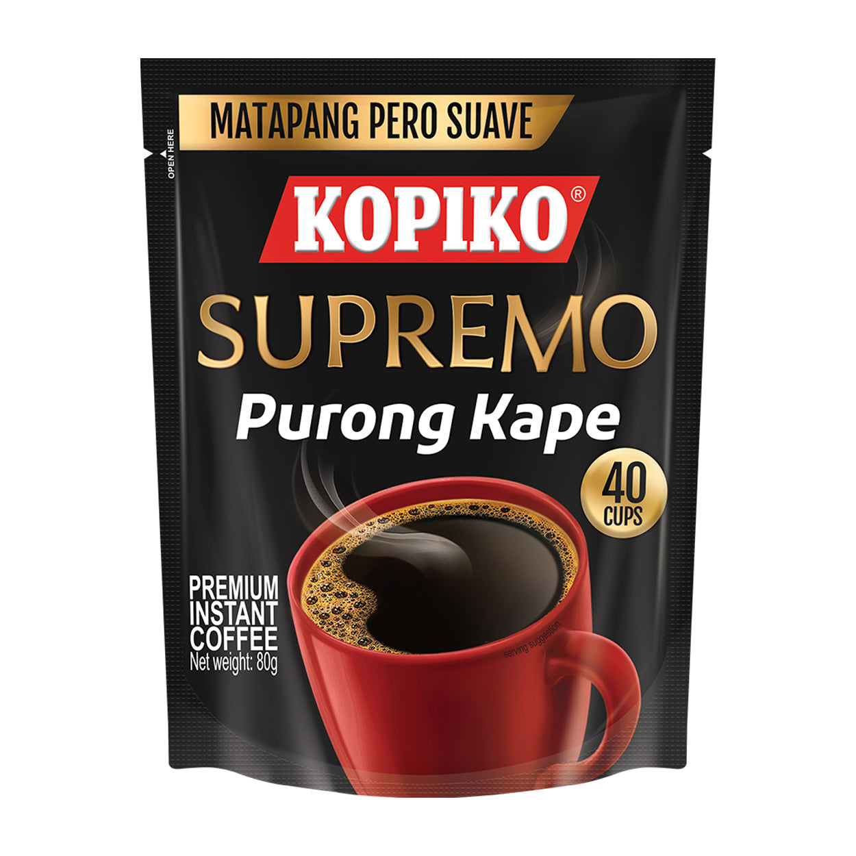 Kopiko Supremo Purong Kape Premium Instant Coffee 80g