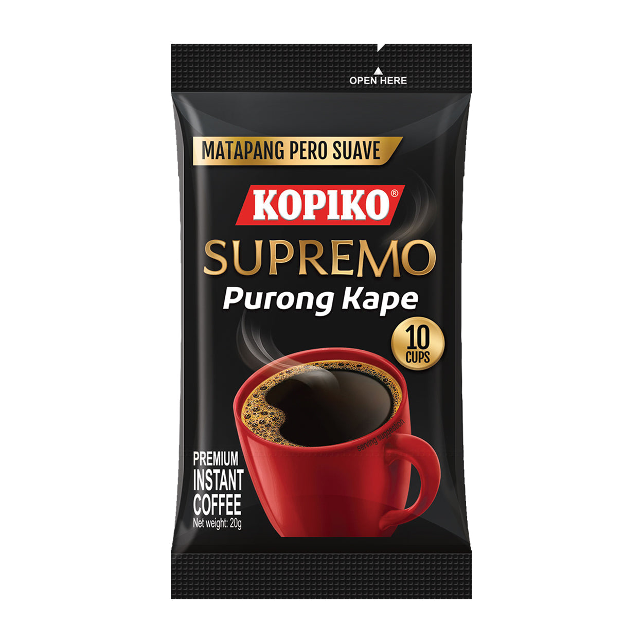 Kopiko Supremo Purong Kape Premium Instant Coffee 20g