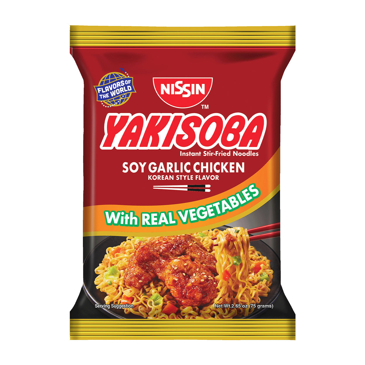 Nissin Yakisoba Instant Noodles Pancit Soy Garlic Chicken 75g