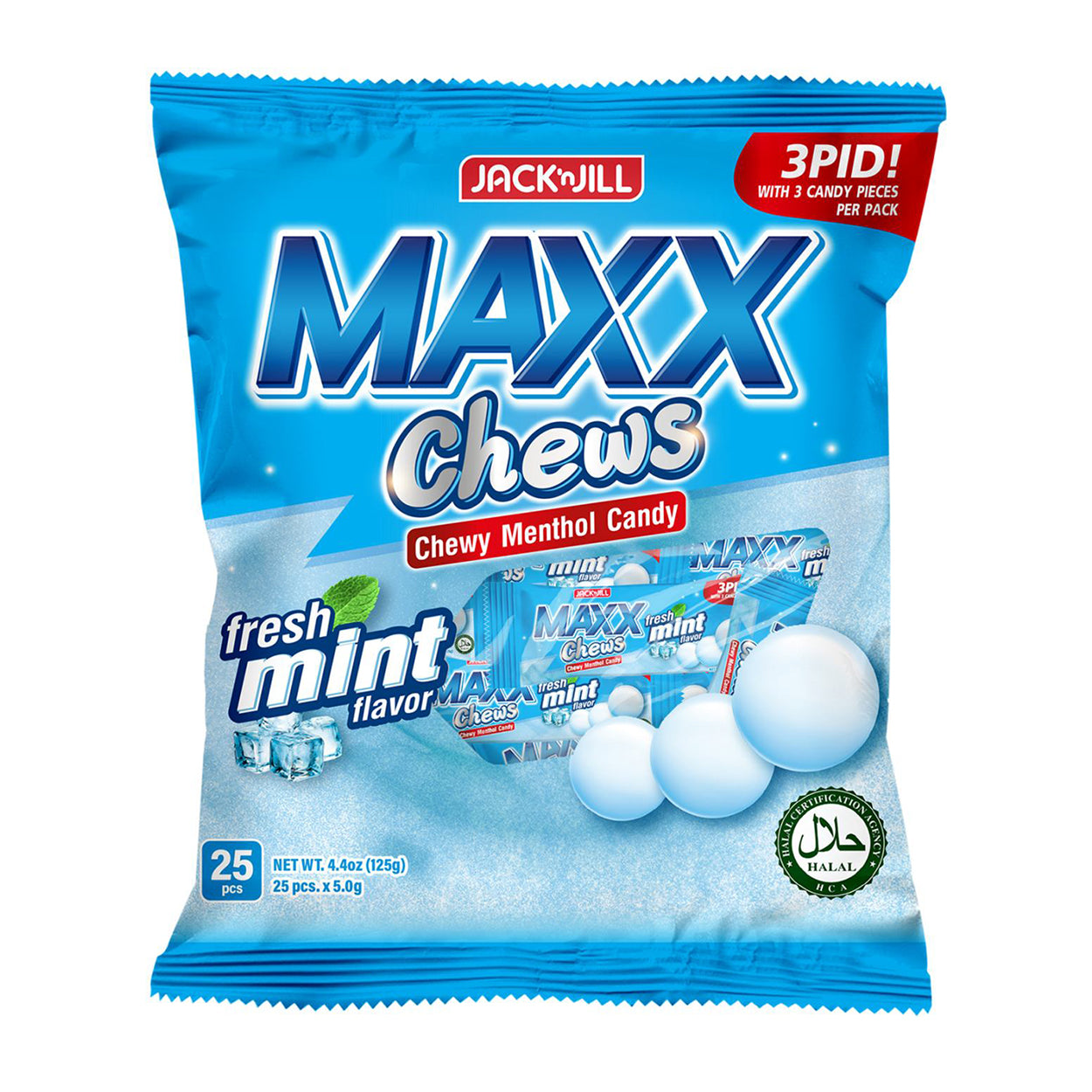 Maxx Chews Chewy Menthol Candy Freshmint 25s