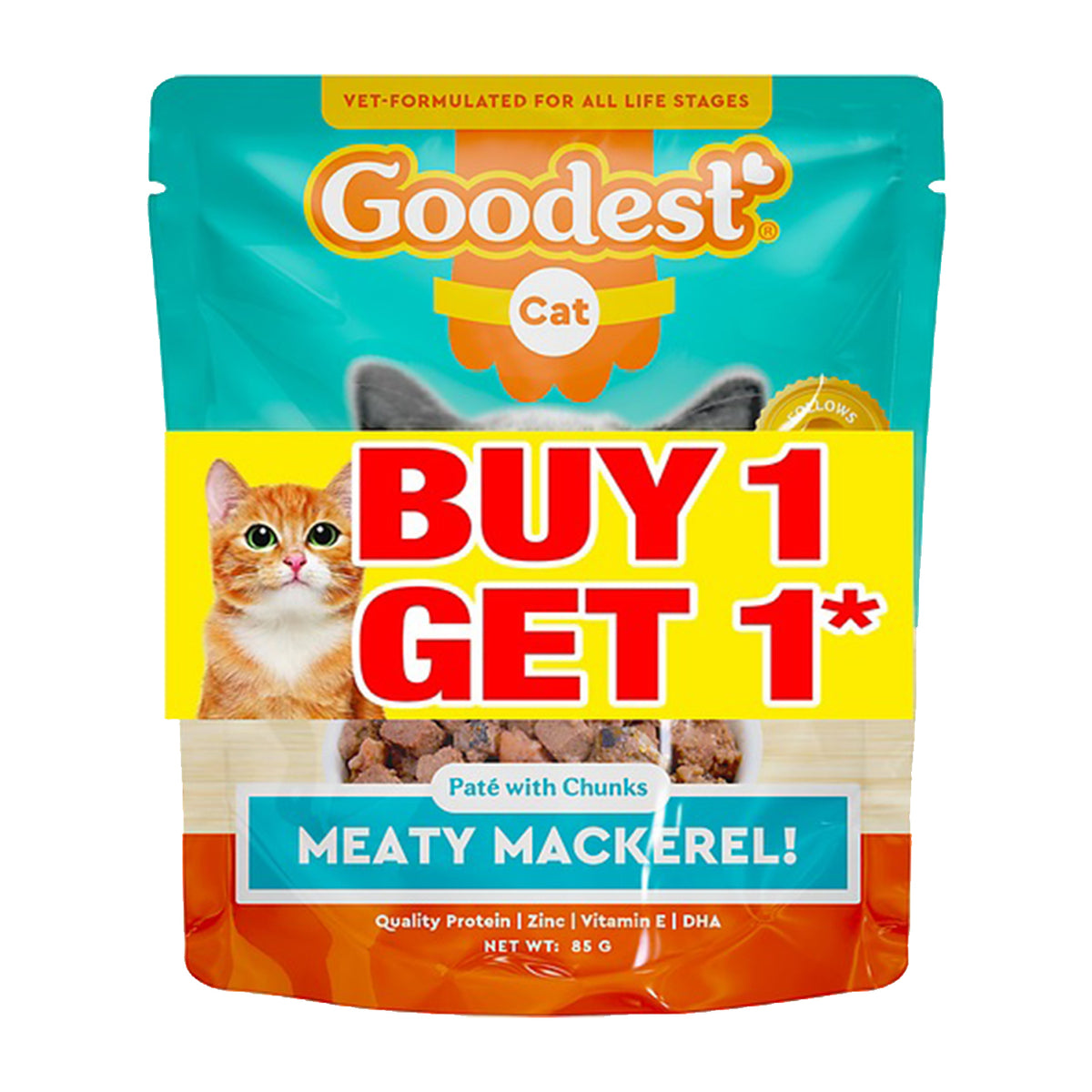 Goodest Pate with Chunks Meaty Mackerel Cat Food 85g BUY1 GET1