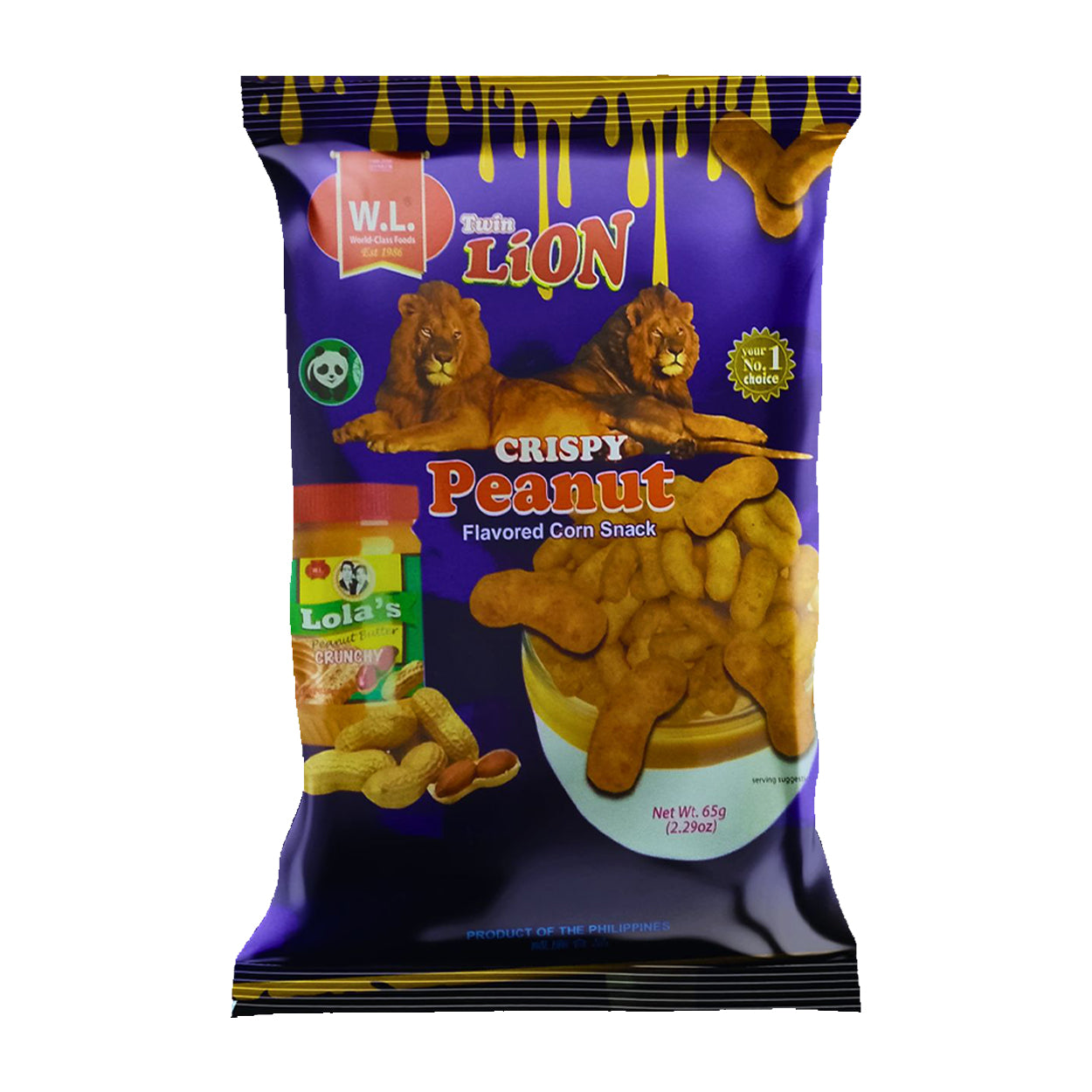 Twin Lion Crispy Peanut Flavored Corn Snack 65g