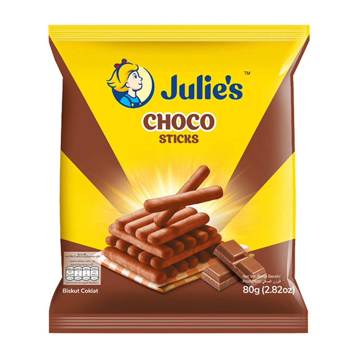 Julie's Choco Flavored Sticks 80g