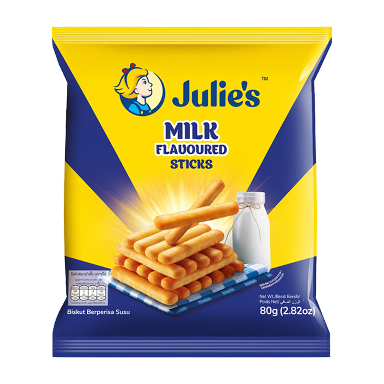 Julie's Milk Flavoured Sticks 80g