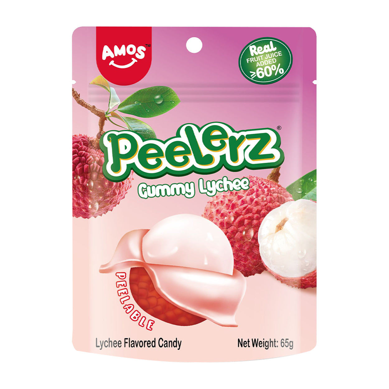 Amos Peelerz Gummy Lychee Flavored Candy 65g