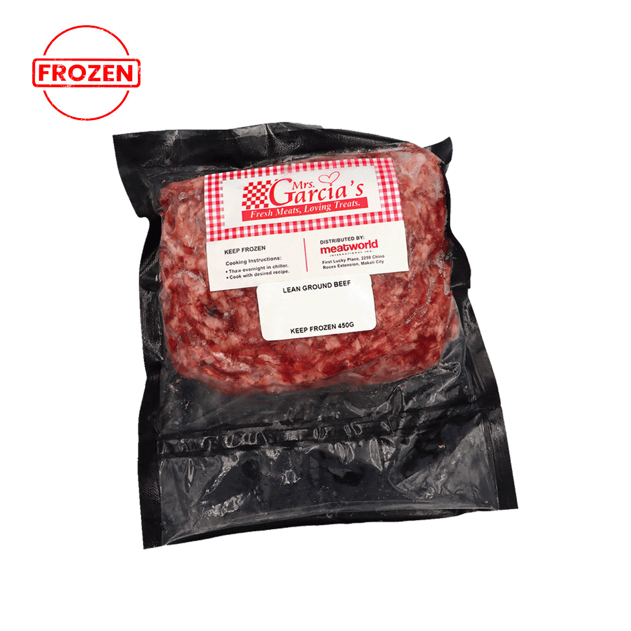 Mrs. Garcia's Lean Ground Beef 450g Frozen Packed