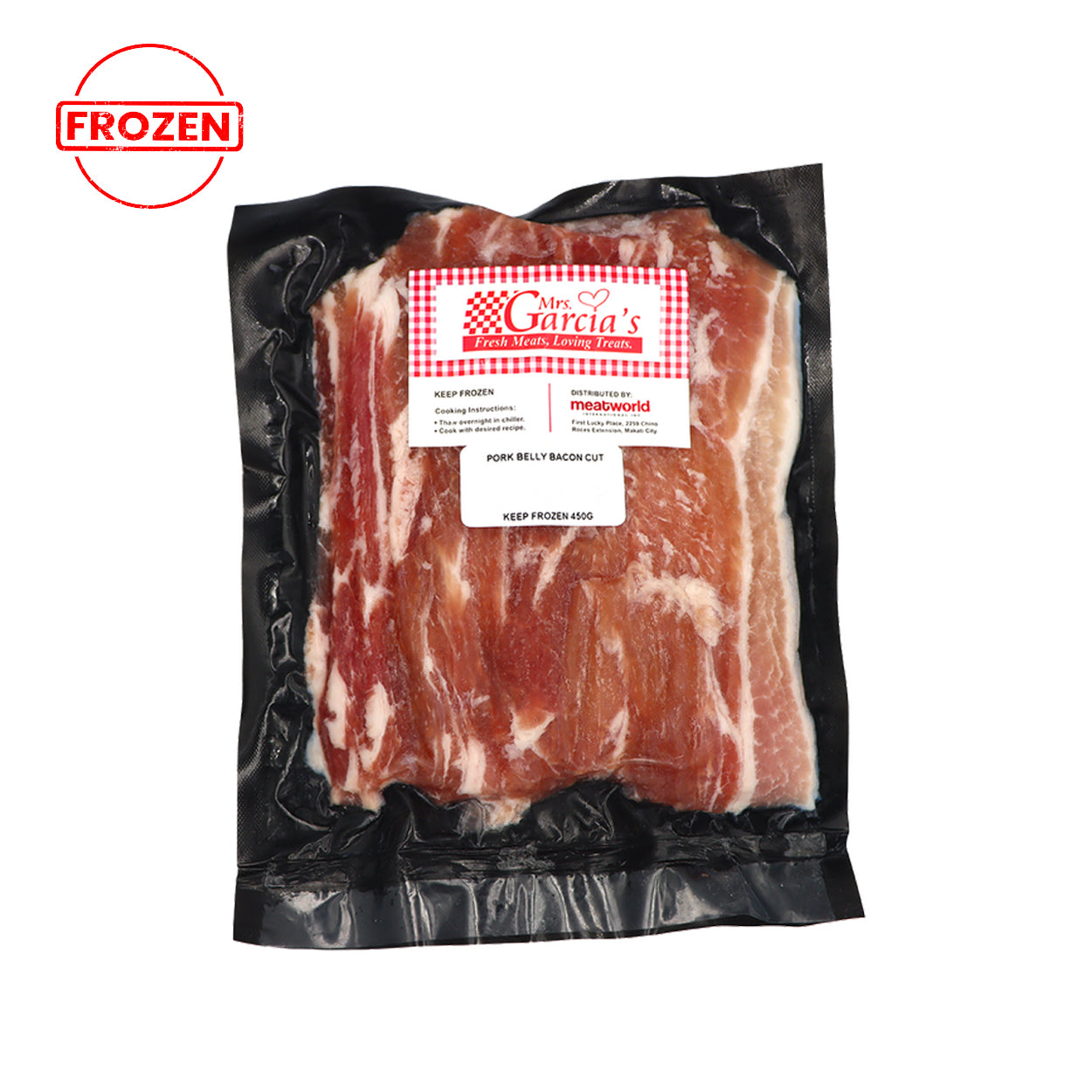Mrs. Garcia's Pork Belly Bacon Cut 450g Frozen Packed
