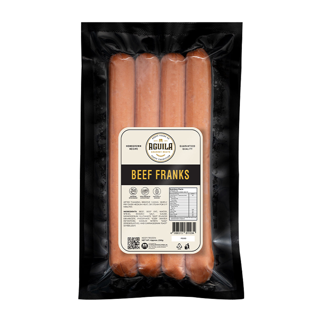Aguila Beef Franks Sausage 250g