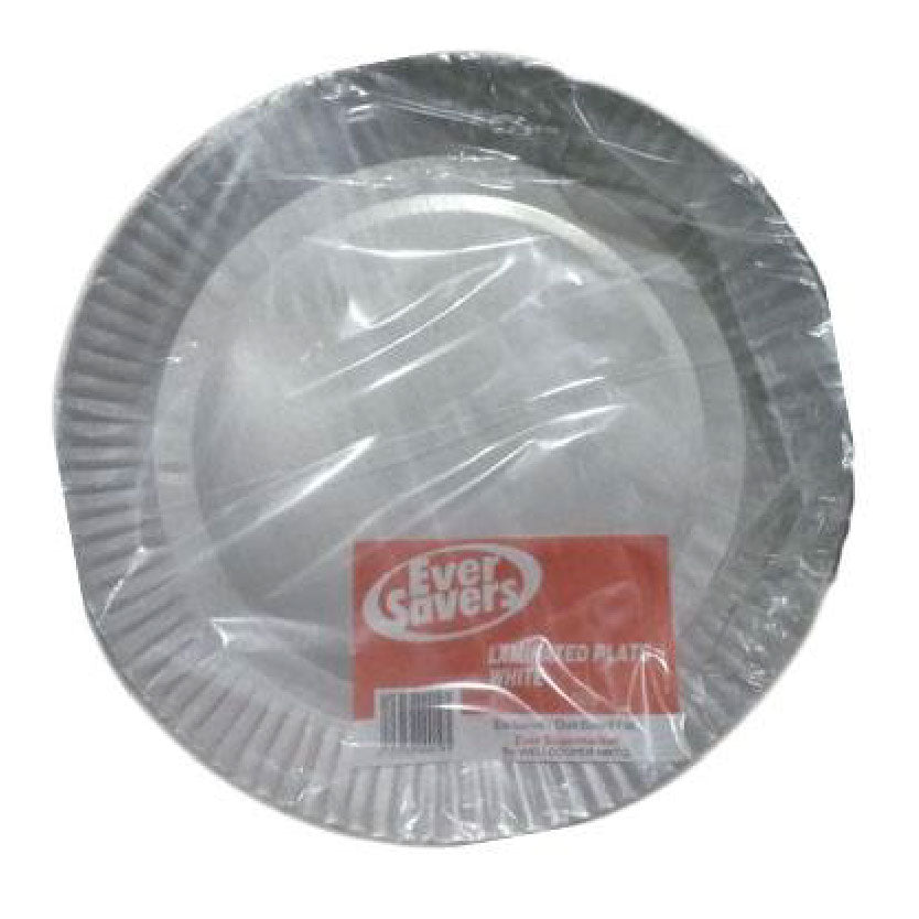 Ever Savers Disposable Paper Plate Laminated White 9inches 50s