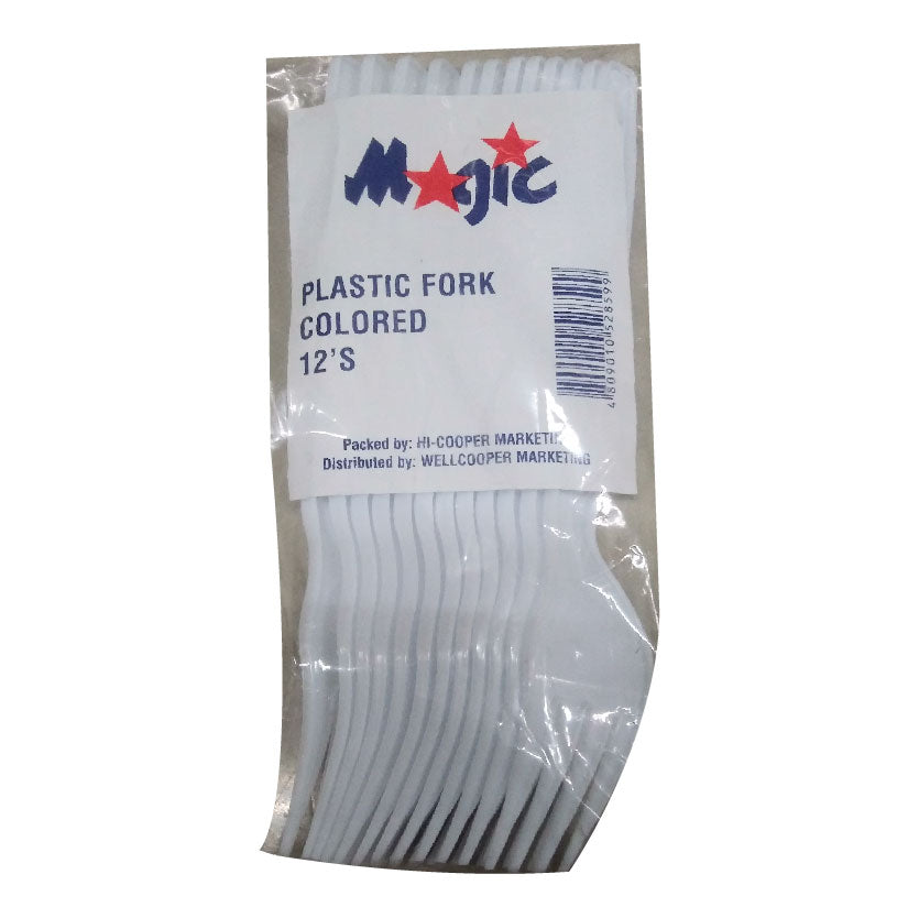 Magic Disposable Plastic Fork Colored 12s