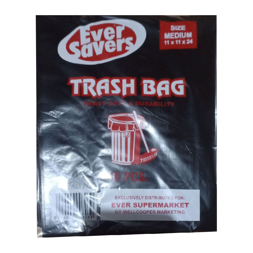 Ever Savers Trash Bag Black Medium 10s