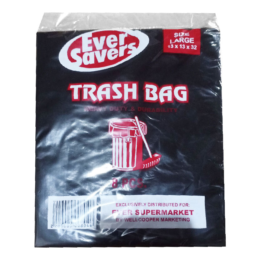 Ever Savers Trash Bag Black Large 8s