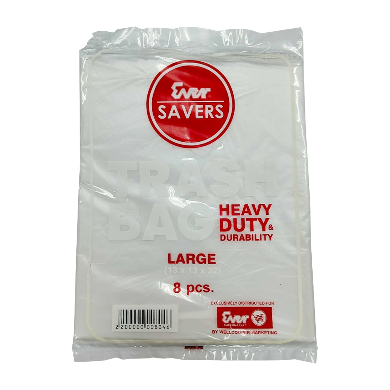 Ever Savers Trash Bag Transparent Large 8s