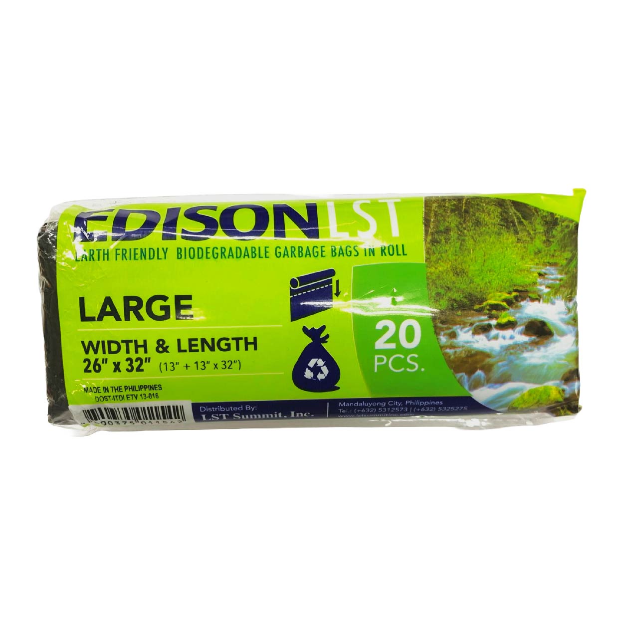 Edison Garbage Roll Bag Black Large 20s