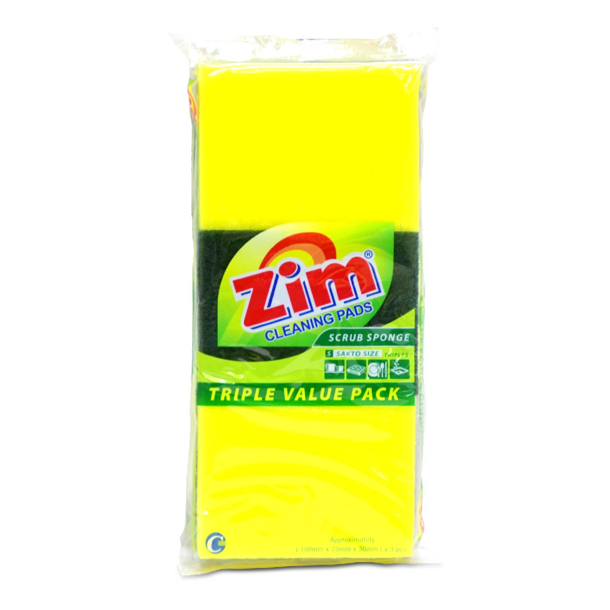 Zim Cleansing Pads Scrub Sponge Small Sakto Triple Value Pack
