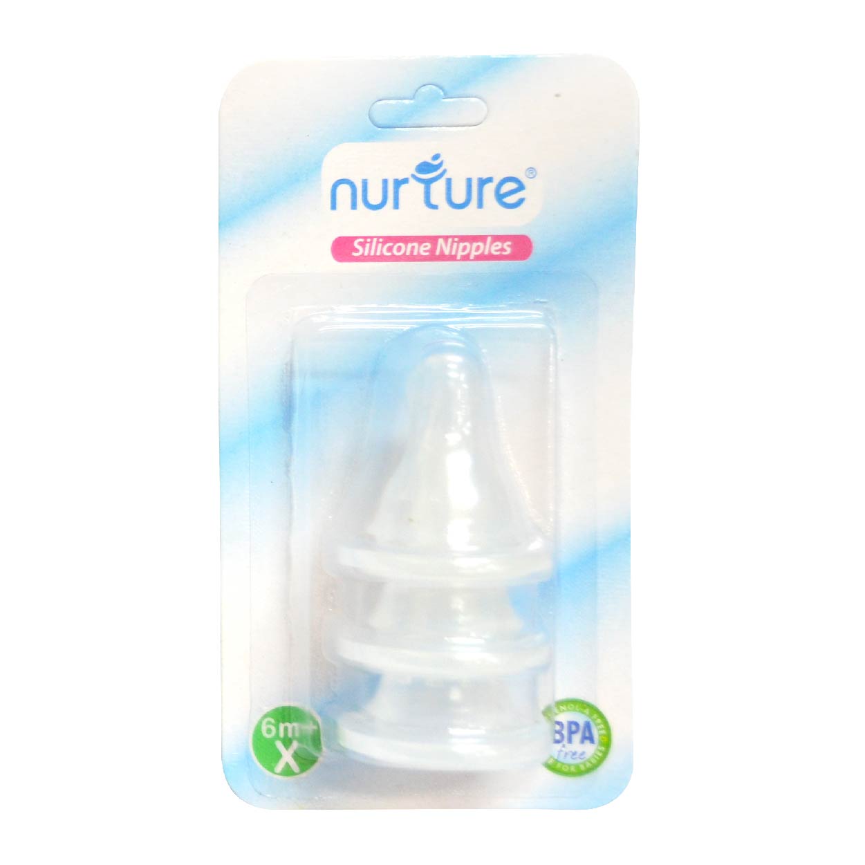 Nurture Silicone Nipples Blister X-cut 3s