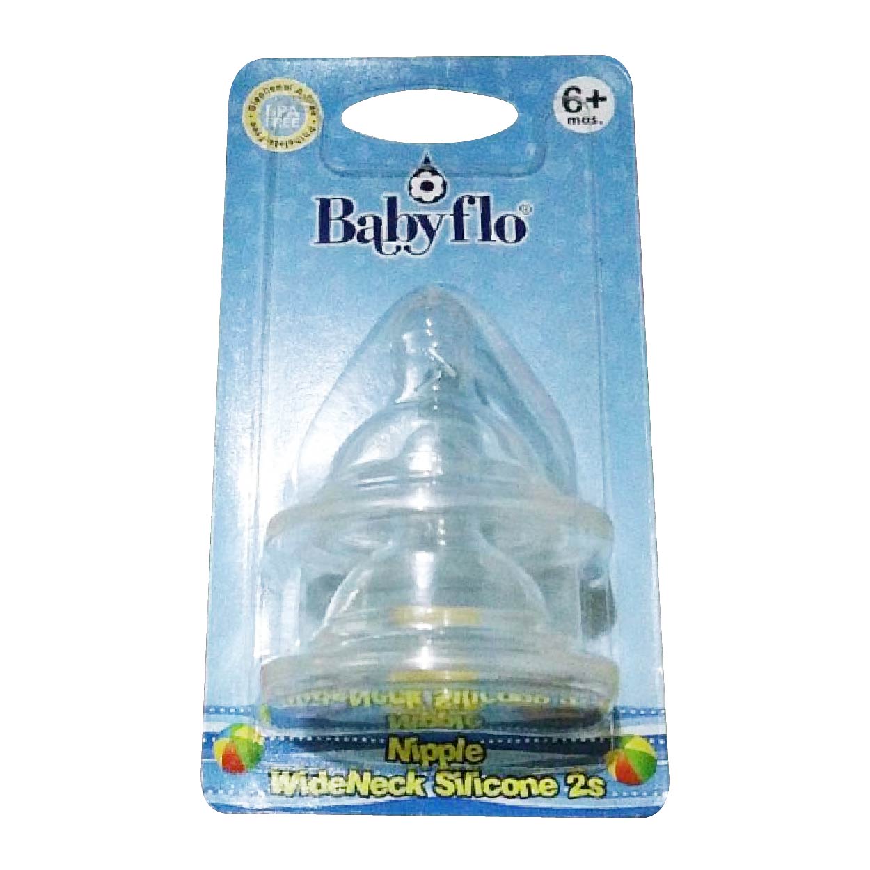 Babyflo Silicone Nipple Wide Neck 2s