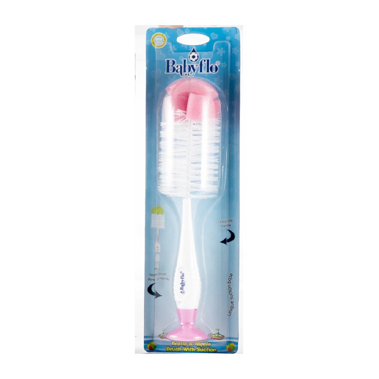 Babyflo Bottle & Nipple Brush with Suction