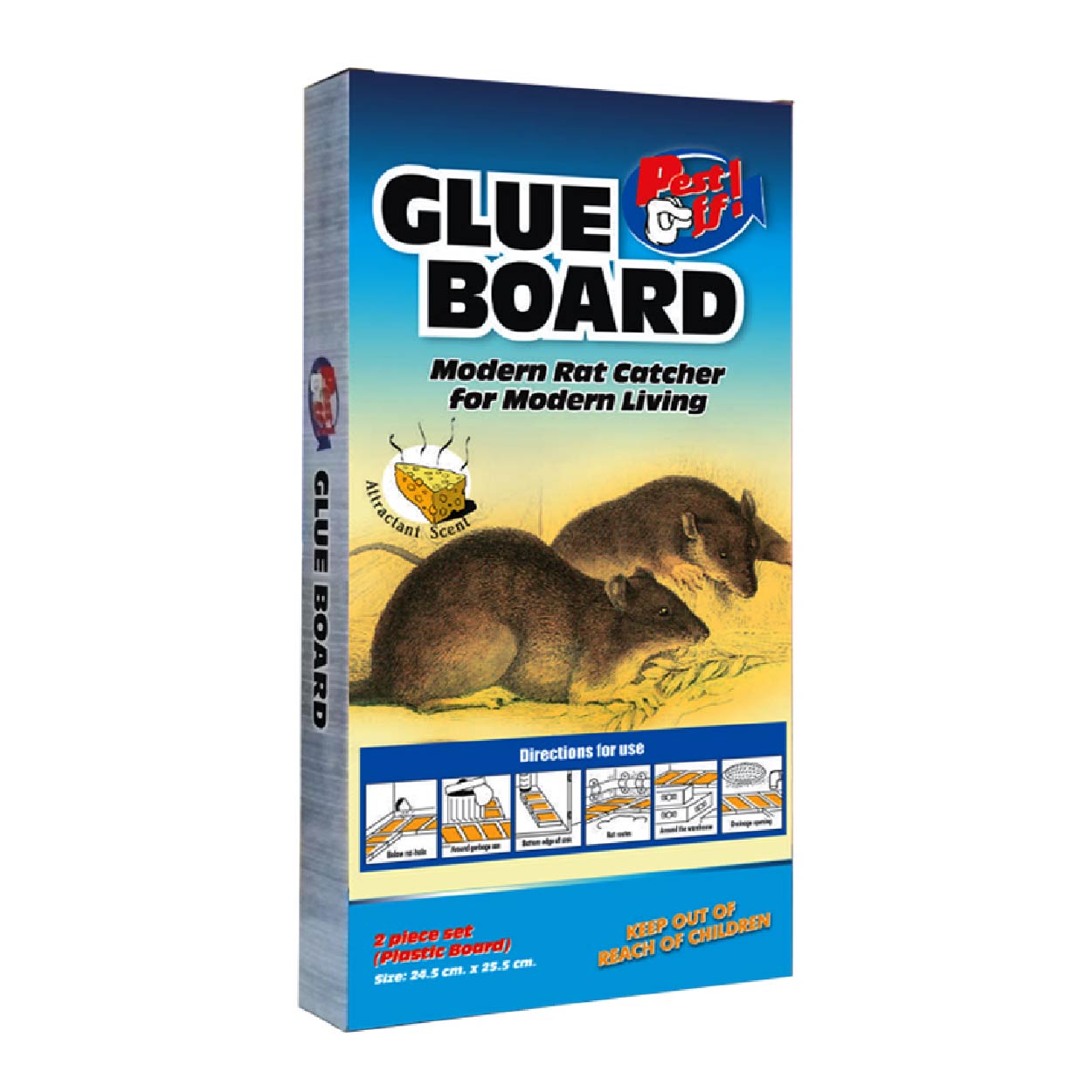 Pest Off Glue Board Plastic Rat Catcher Cheese Scent 2s