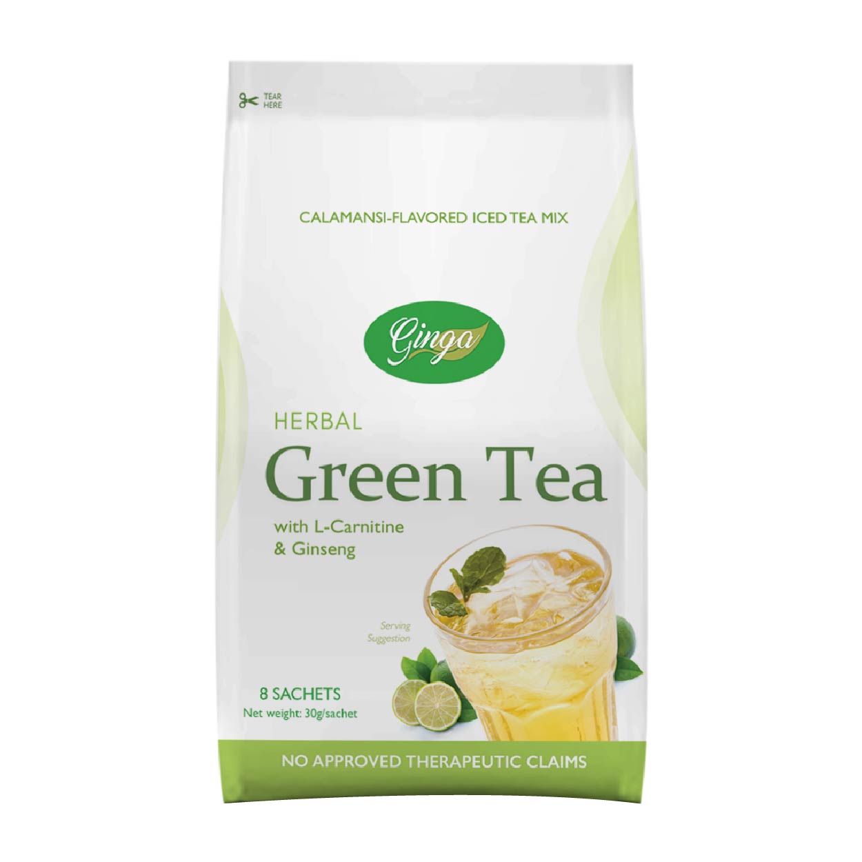Ginga Herbal Green Tea Calamansi Flavored Iced Tea Mix 8x30g
