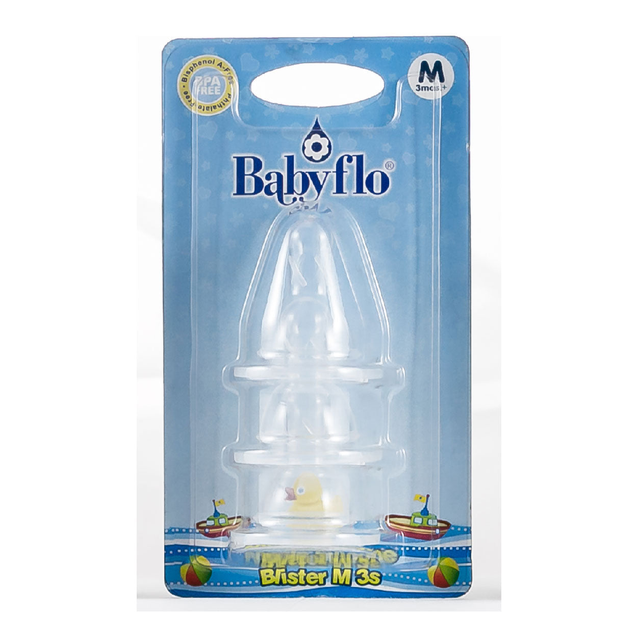 Babyflo Silicone Nipple Blister M 3s
