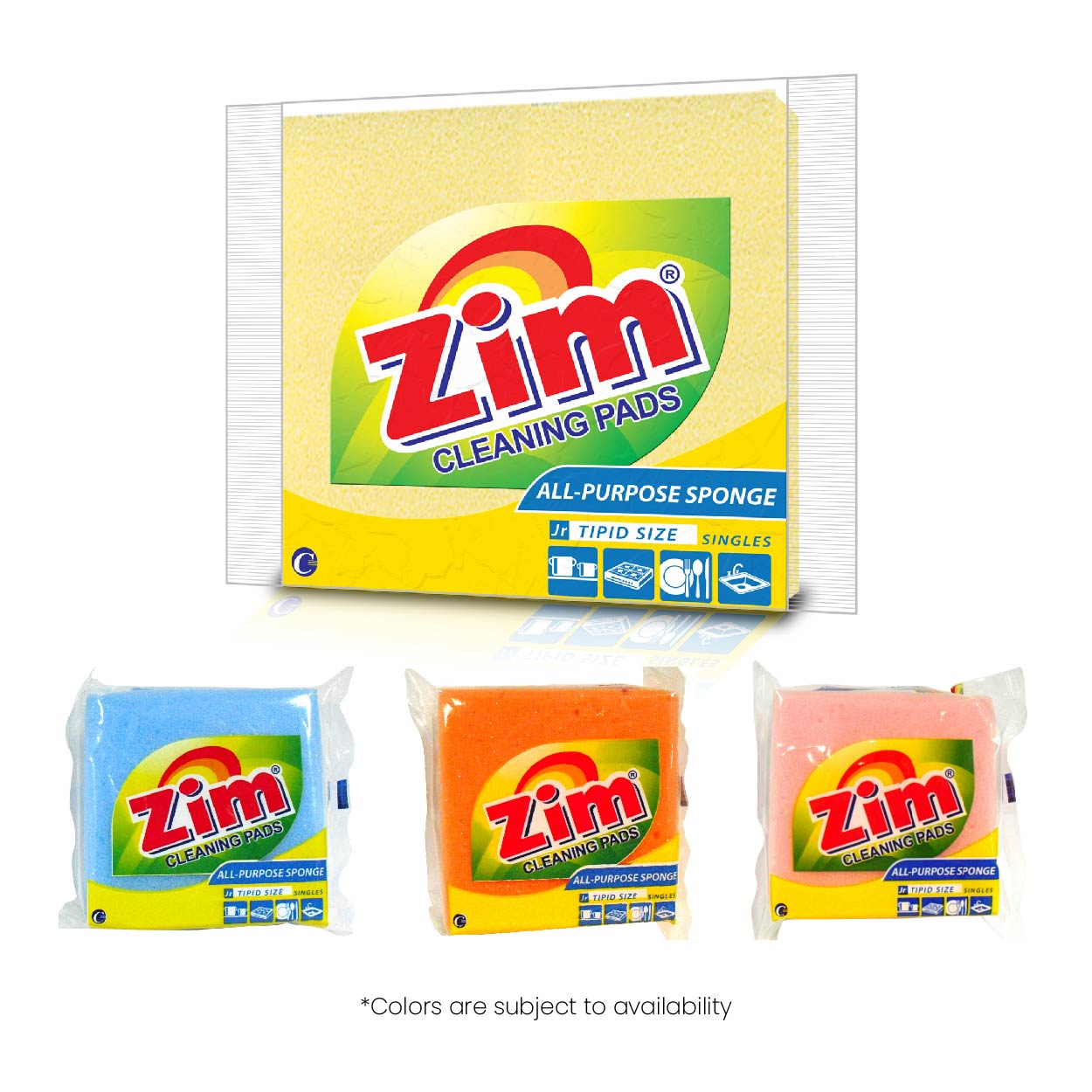 Zim Cleansing Pads All Purpose Sponge Junior Tipid Size Singles