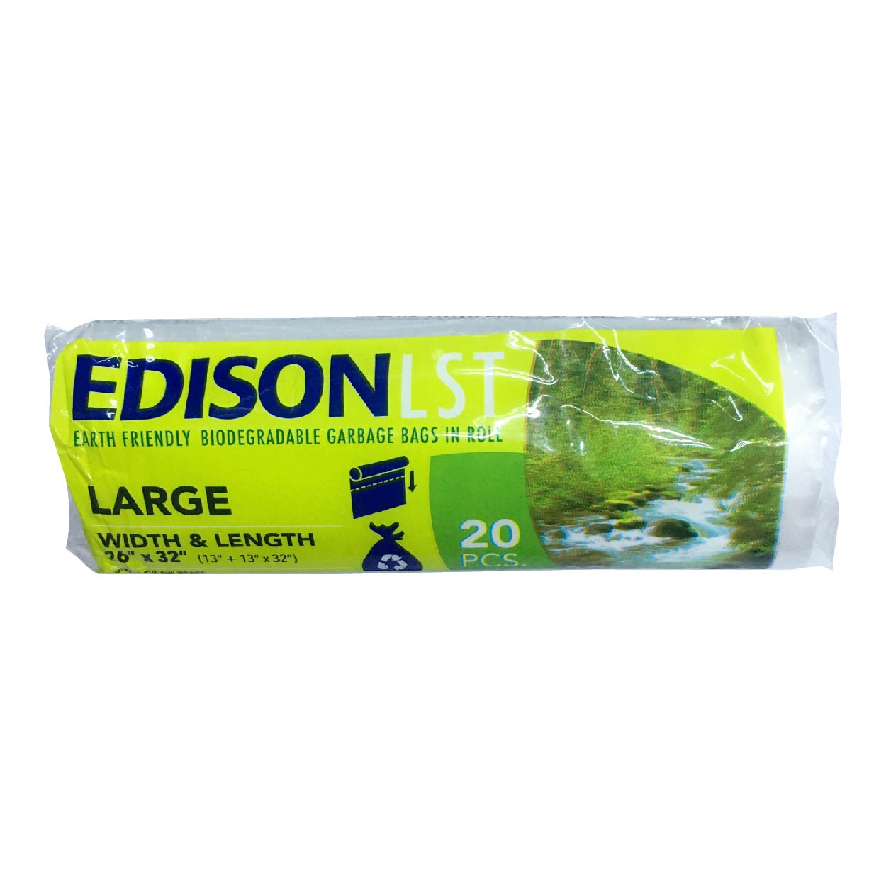 Edison Biodegradable Garbage Bags in Roll Transparent L 20s