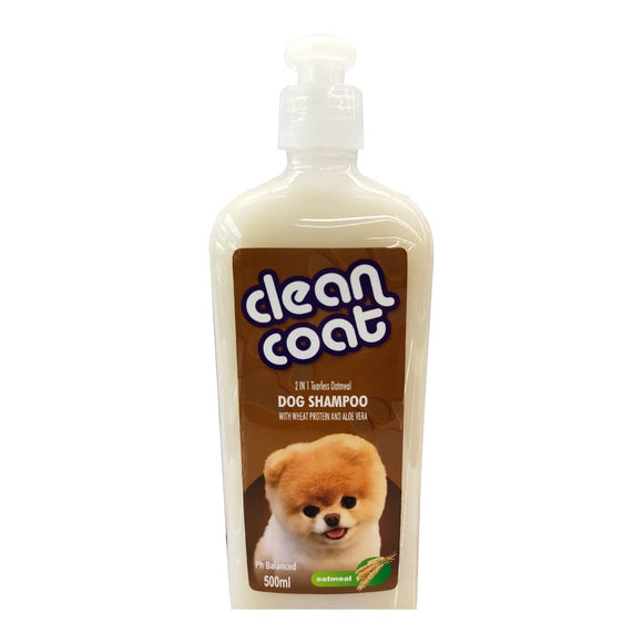 Clean Coat Dog Shampoo 2 in 1 Tearless Oatmeal 500ml