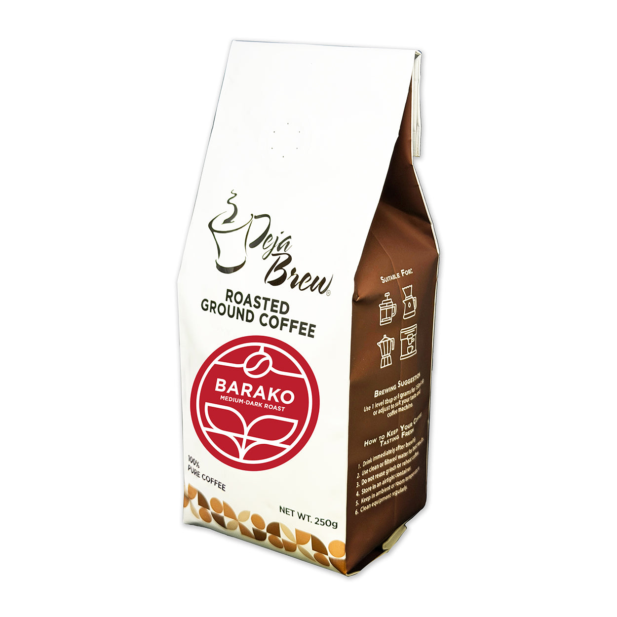 Deja Brew Roasted Ground Coffee Barako Medium Dark Roast 250g