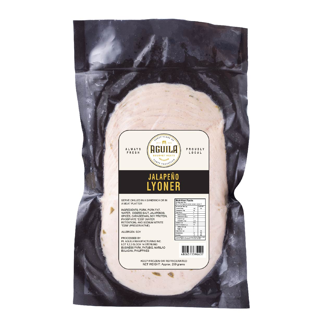 Aguila Jalapeno Lyoner Ham 250g