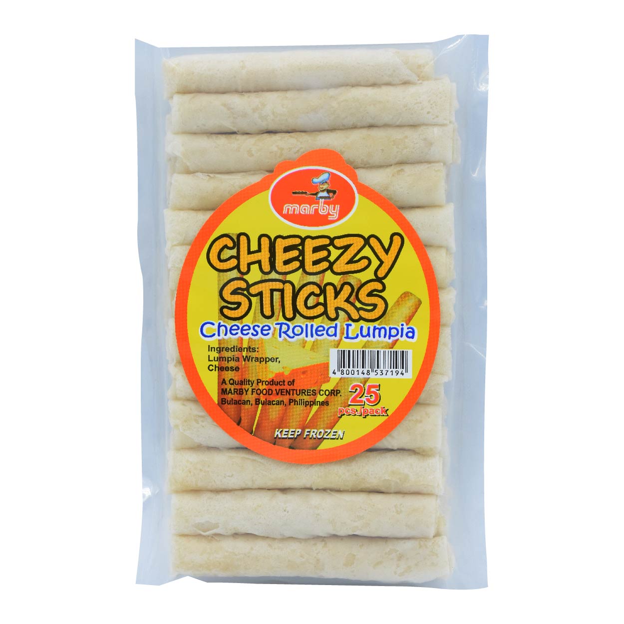 Marby Cheezy Sticks Cheese Rolled Lumpia 25s