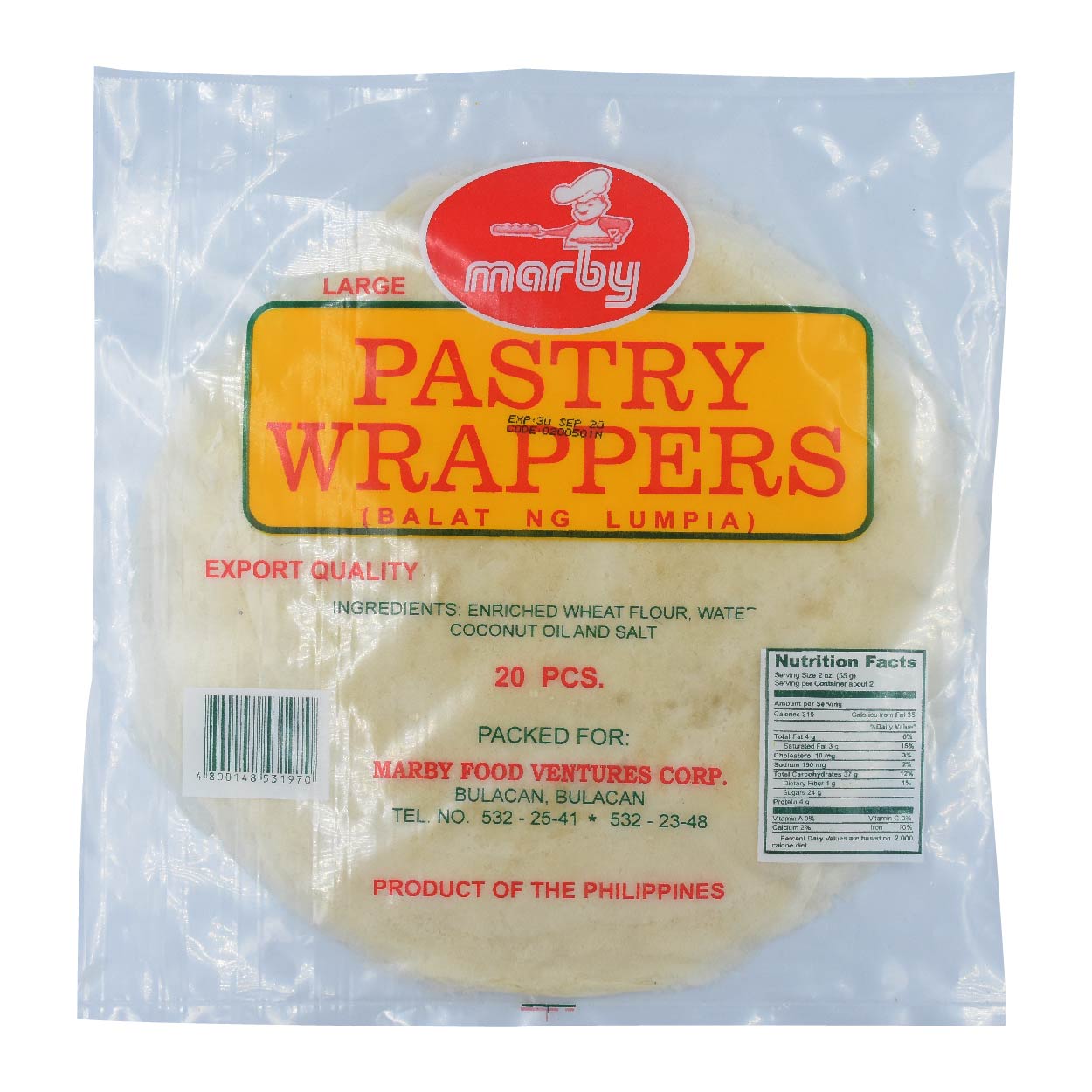 Marby Pastry Lumpia Wrapper Big 20s