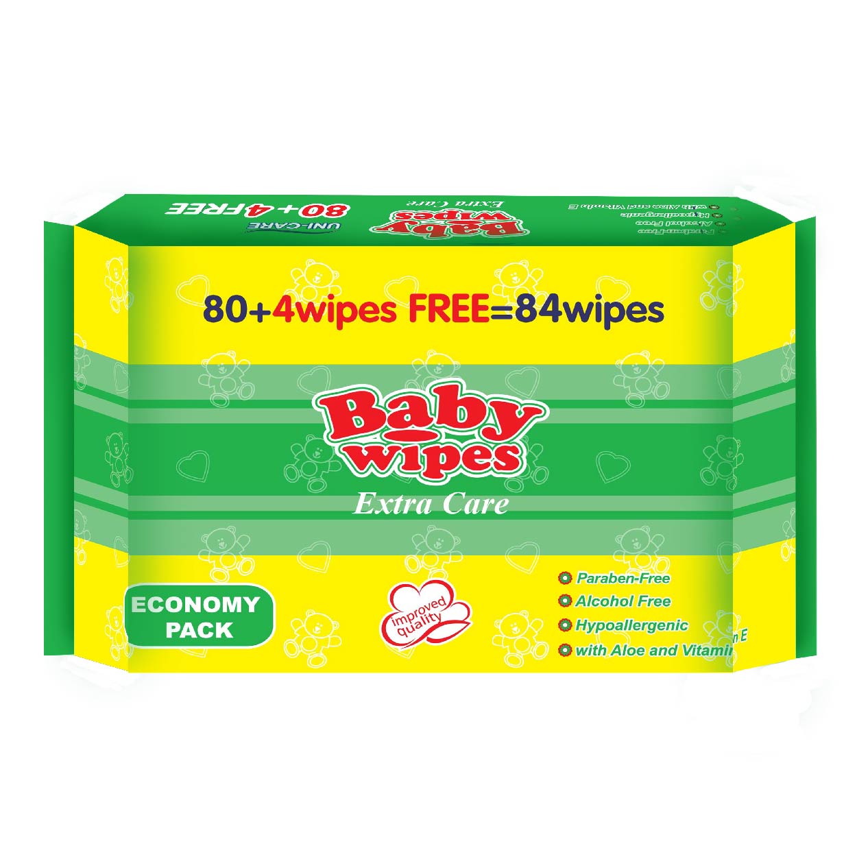 Uni-Care Baby Wipes Extra Care Economy Pack 80s