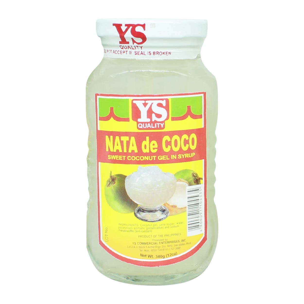 YS Nata de Coco Sweet Coconut Gel in Syrup White 340g
