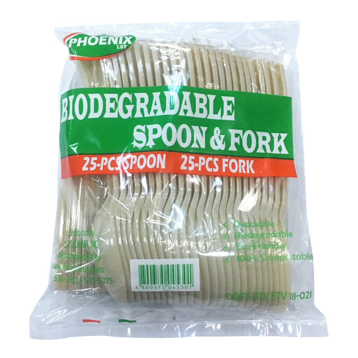 Phoenix Biodegradable Disposable Spoon & Fork 25s