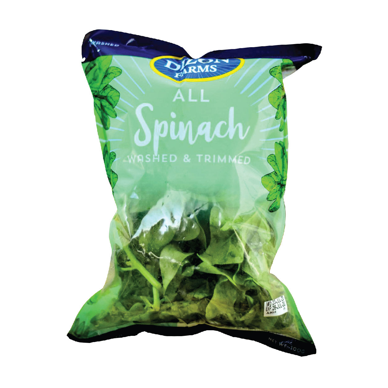 Dizon Farms All Spinach Washed & Trimmed 100g