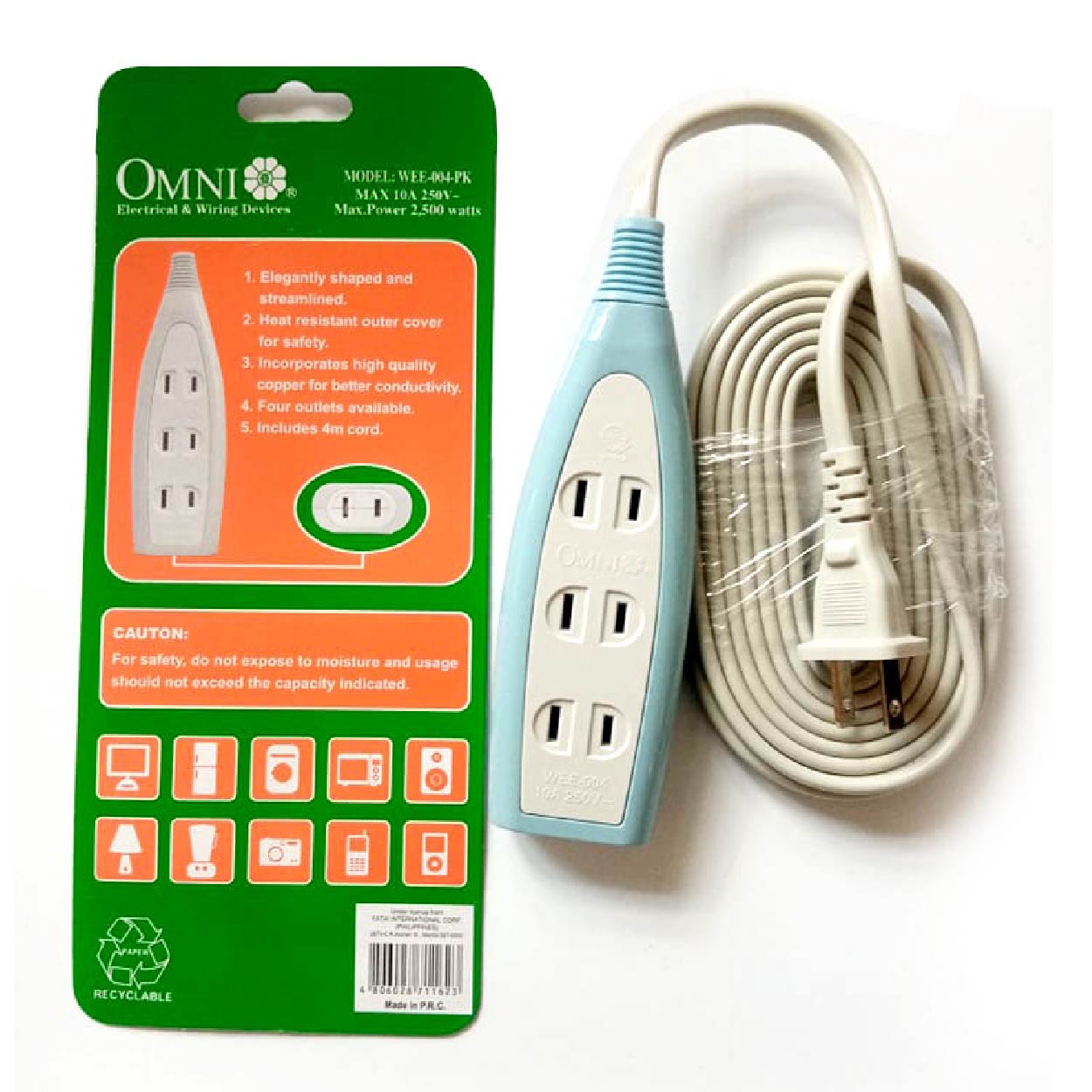 Omni Extension Cord Eco Set 4 gang 4 meters