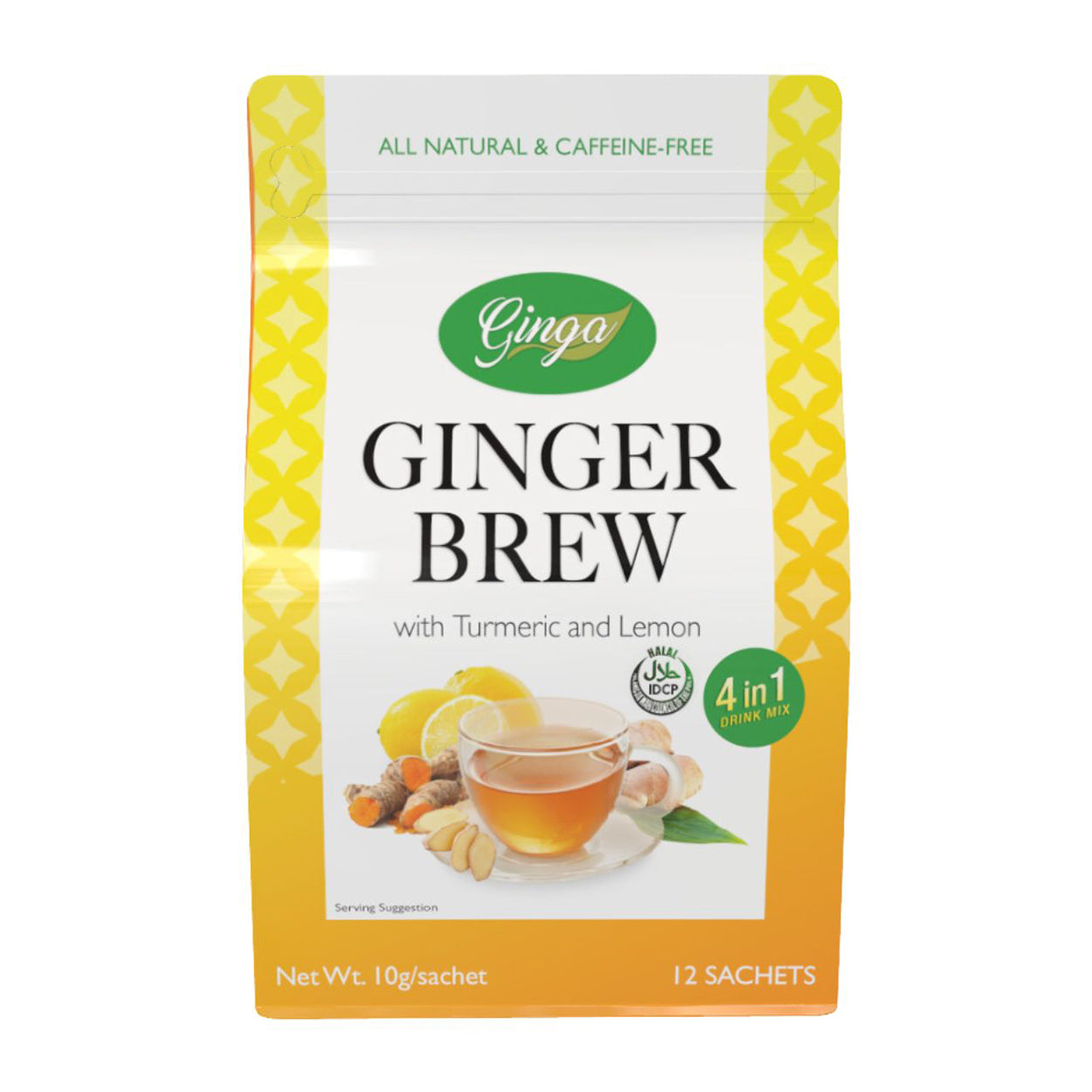 Ginga Ginger Brew with Turmeric and Lemon 12x10g
