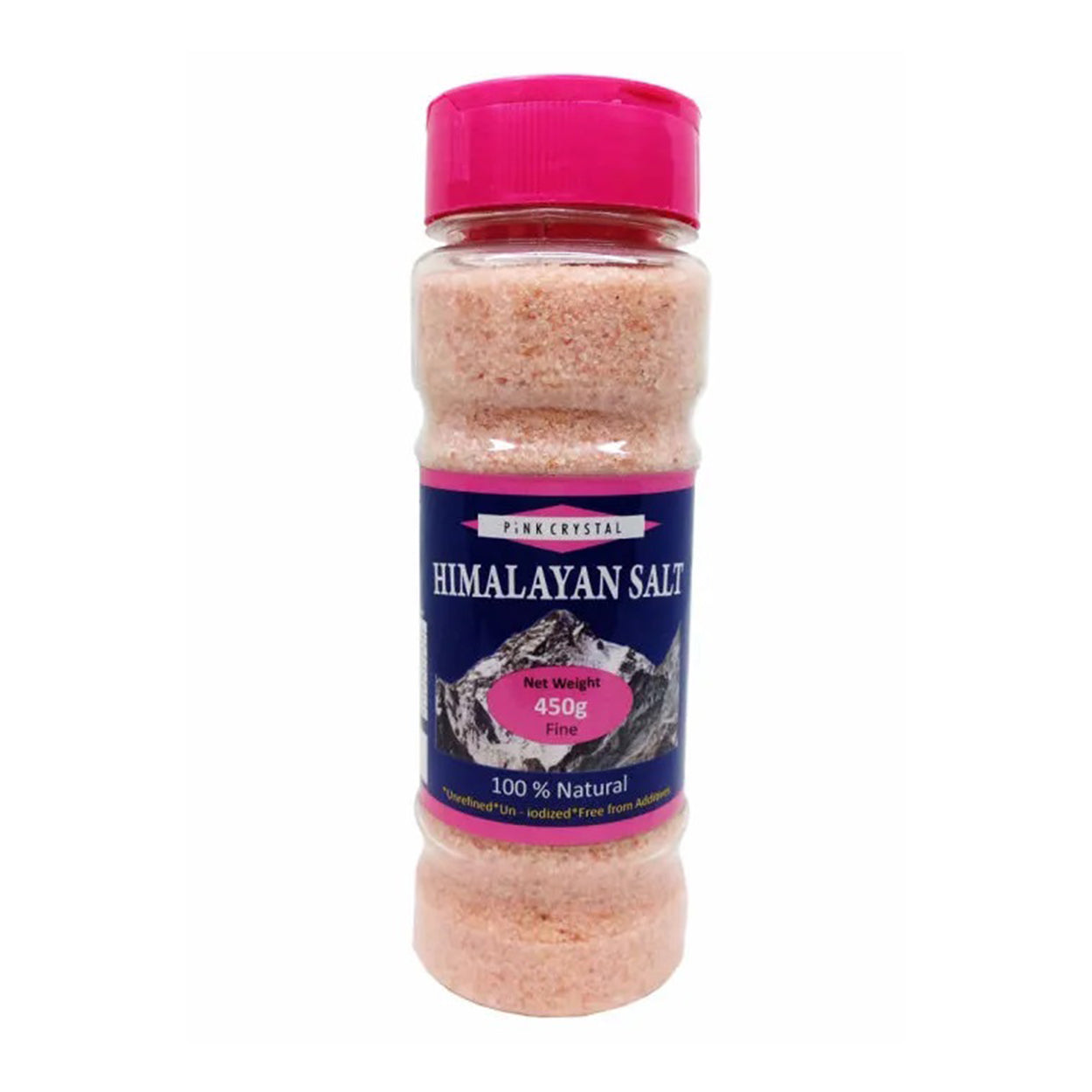 Pink Crystal Himalayan Salt 100% Natural Iodized Shaker 450g