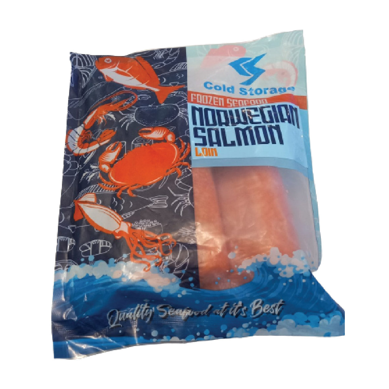Cold Storage Frozen Seafood Norwegian Salmon Loin Fish 500g