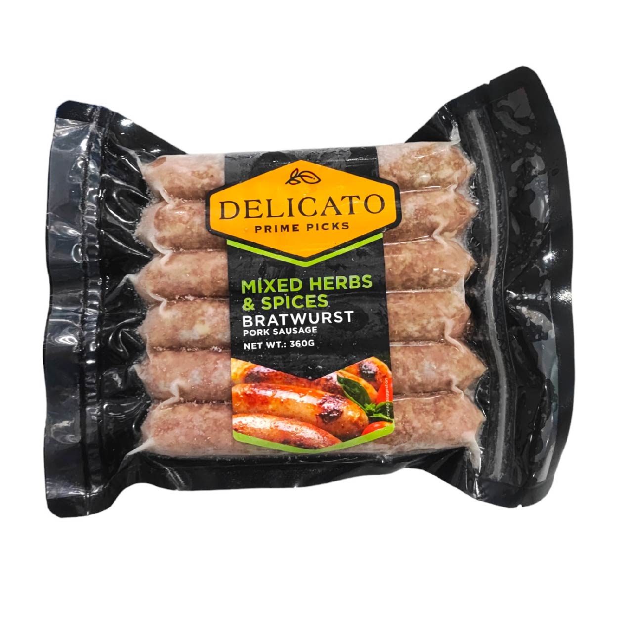 Delicato Mixed Herbs & Spices Bratwurst Pork Sausage 360g