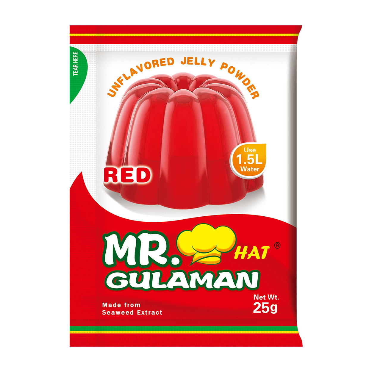 Mr. Hat Gulaman Unflavored Jelly Powder Red 25g