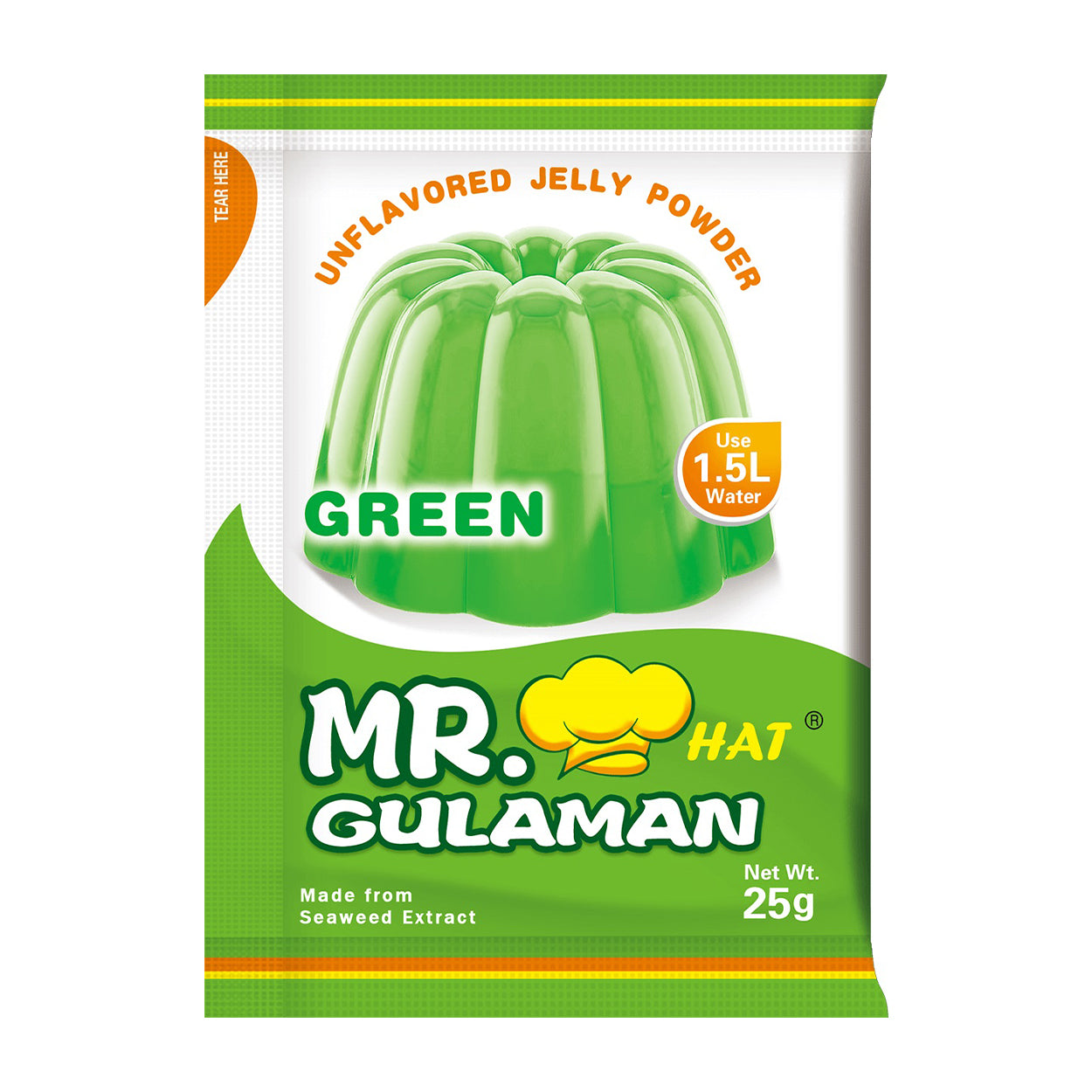 Mr. Hat Gulaman Unflavored Jelly Powder Green 25g