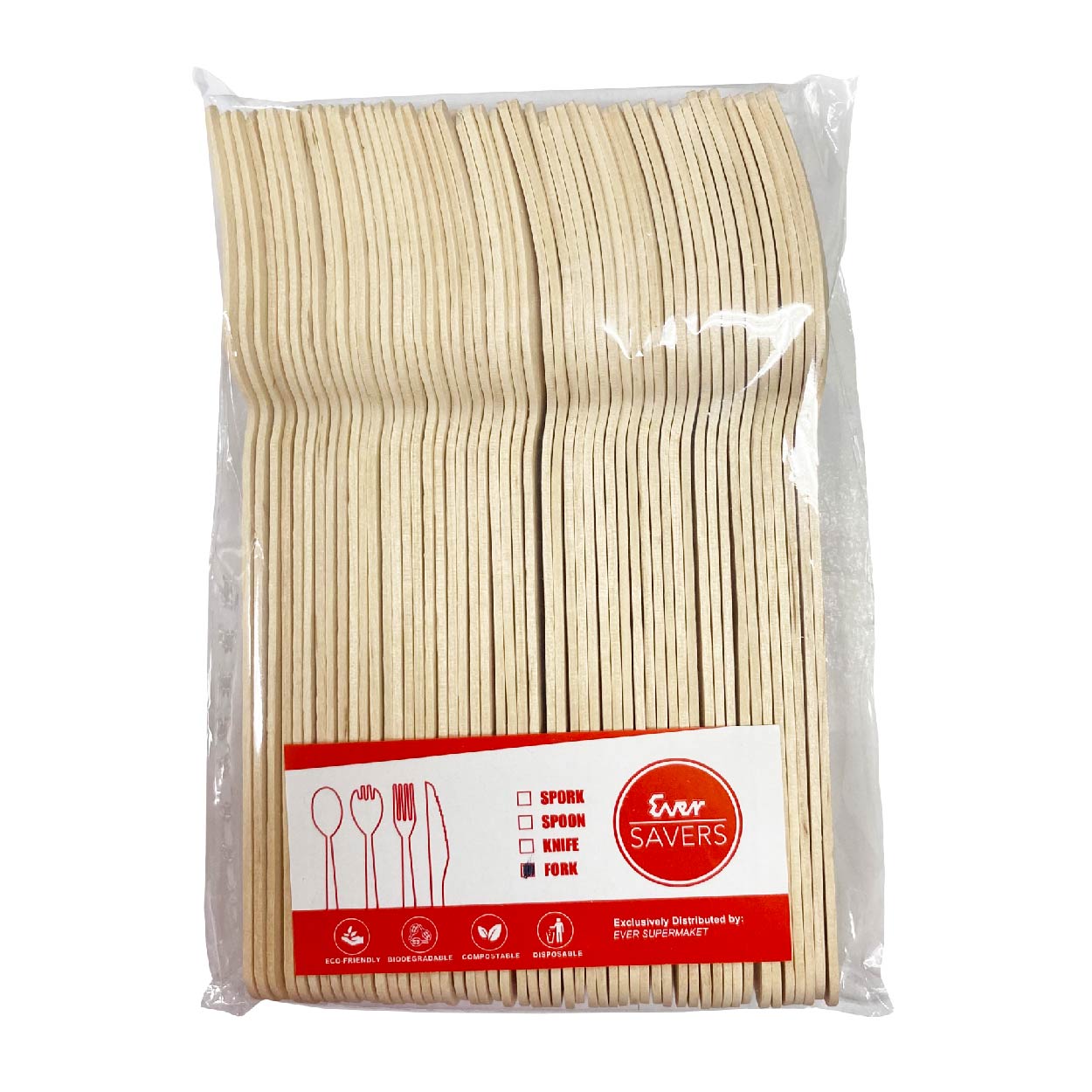 Ever Savers Disposable Wooden Fork 160mm 50s