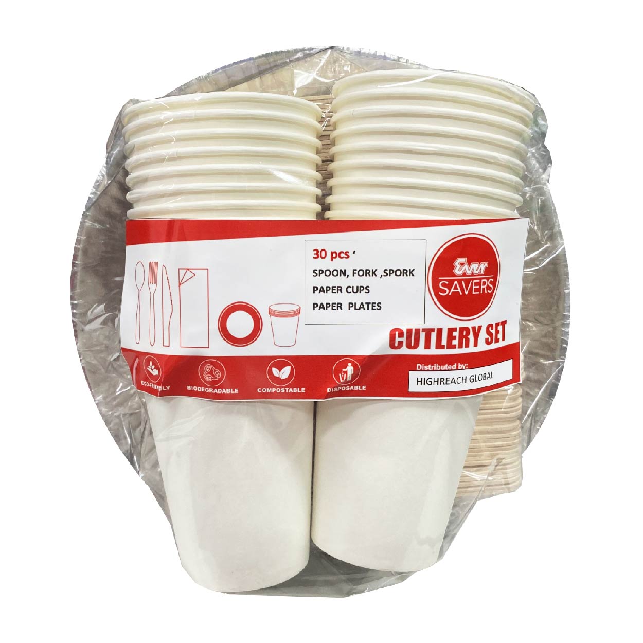 Ever Savers Disposable Wooden Tableware & Cutlery Set 30s
